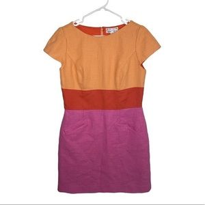 Chetta B Pink Melon Color‎ Block Shift Dress Size 12